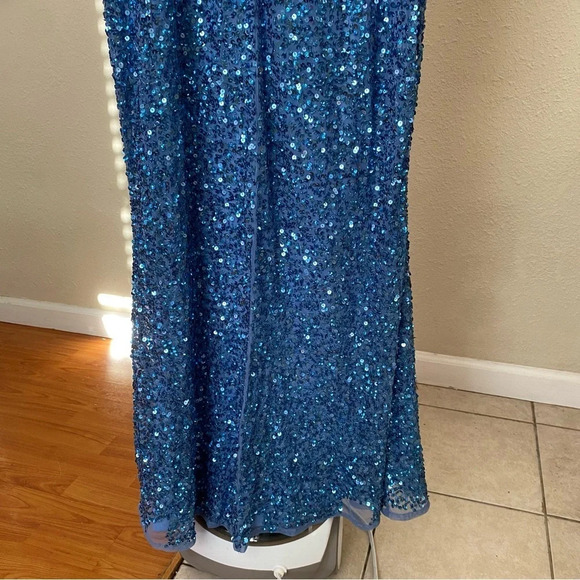 Mac Duggal blue sequin gown dress size‎ 2new without tags - Picture 8 of 16